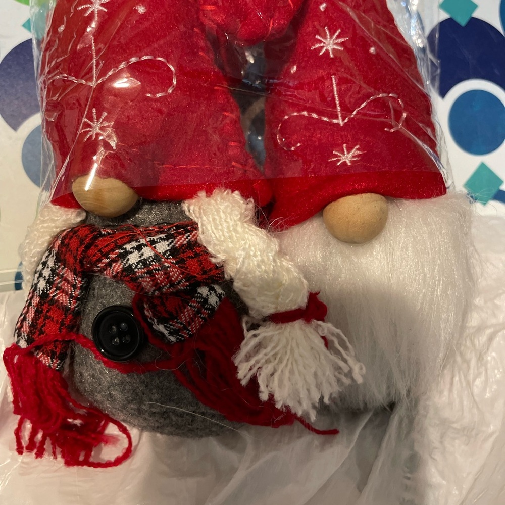 Red and Gray Gnome Plush Decor